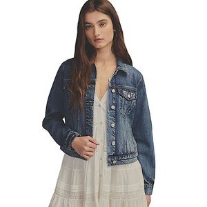 Lucky Brand Tomboy Trucker Jean jacket blue denim pockets large NWT